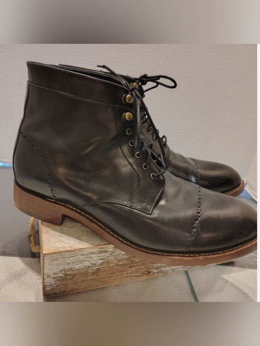 Cole Haan Black Leather Men's Boots Size. 10.5 WIDE